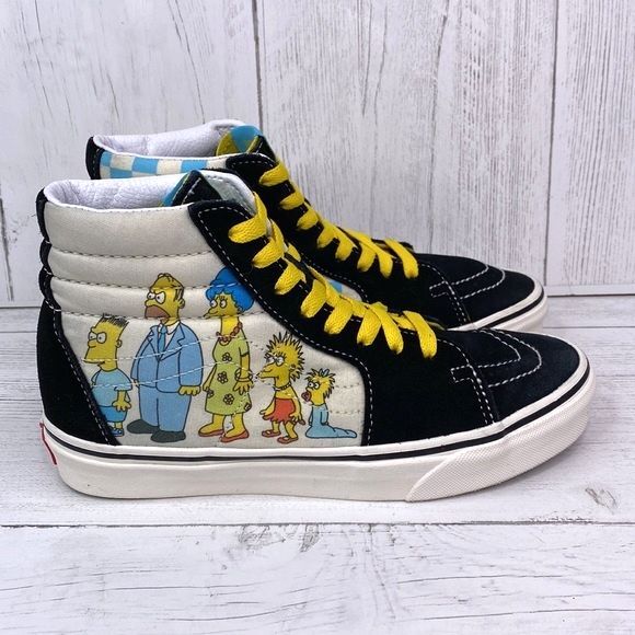Vans x Simpsons SK8-HI Black and Yellow Shoes Sneakers in Womens Size 7 - Picture 10 of 10